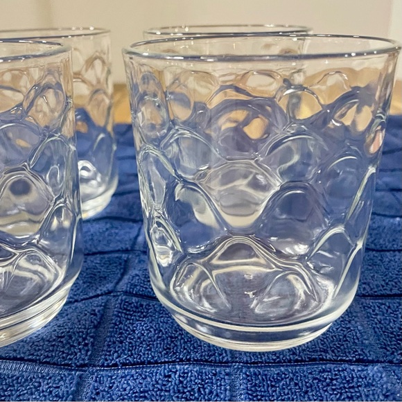 Vintage Libbey Bubbles Urban PolkaDot Thumbprint Clear Glass Old Fashioned Rocks - Picture 4 of 10